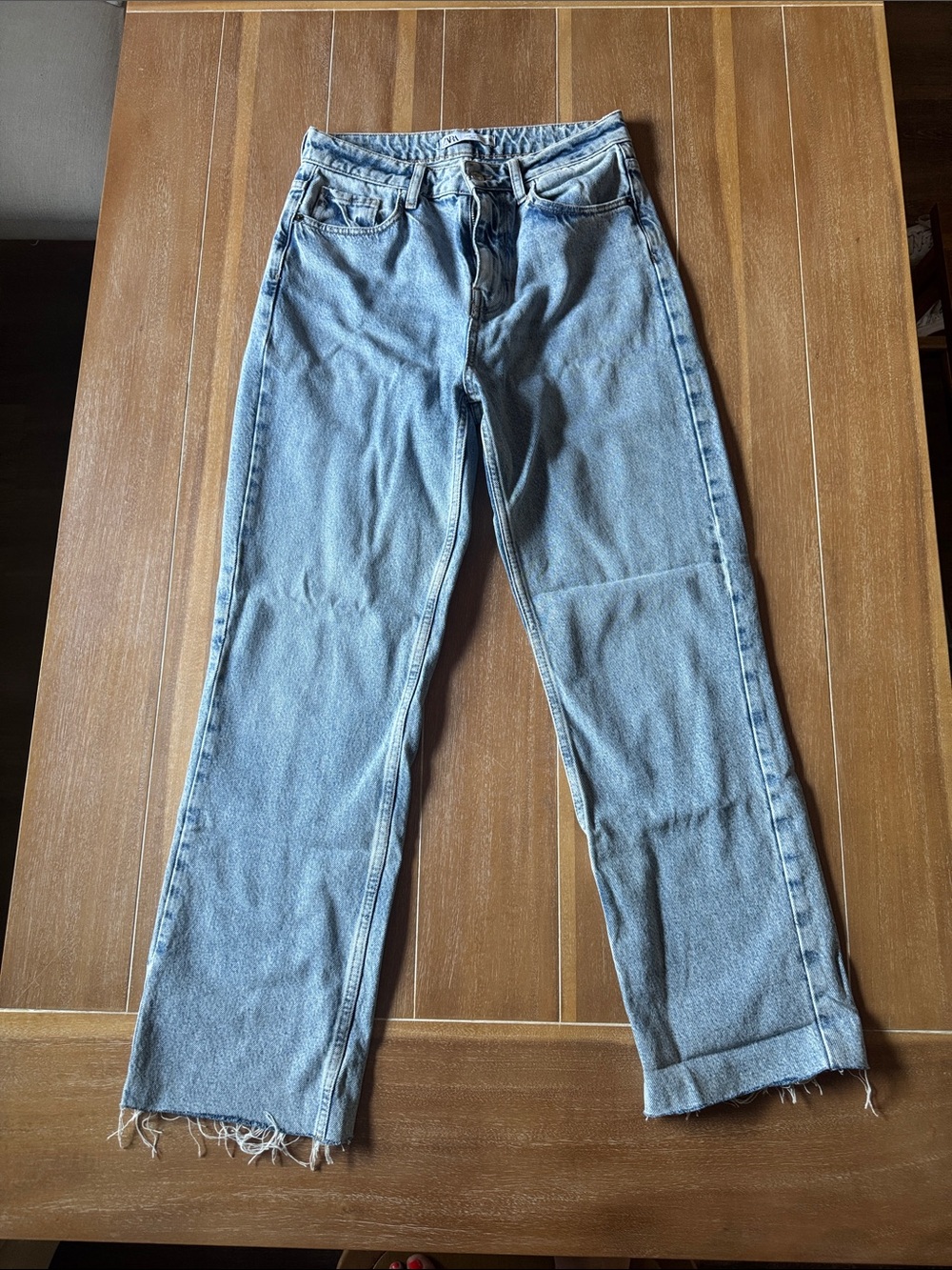 Zara Light Blue Straight Leg Jeans